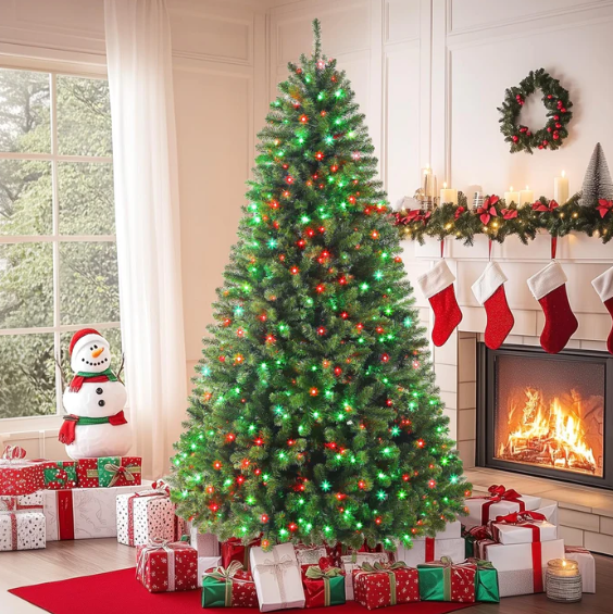 Classic Blue Spruce Artificial Christmas Tree with RGB Lights | 90+ Light Effects | 6 Sizes Available | Remote Control