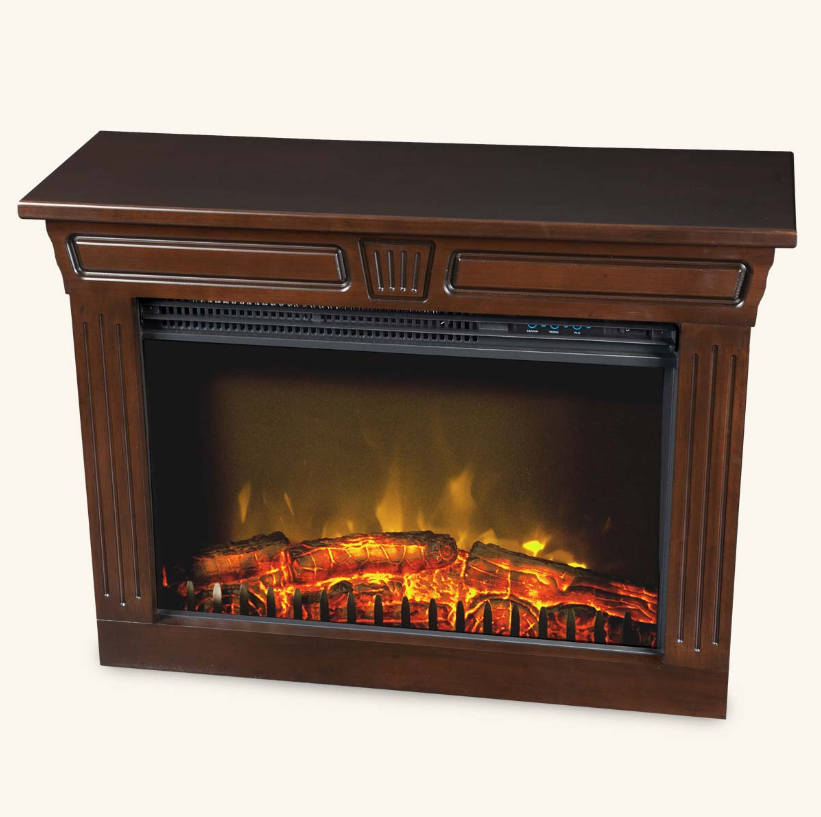 Amish Fireplace – Genuine Real Wood Amish-Built Mantle – Electric Fireplace Heater – Hi-Def Fireless Flame