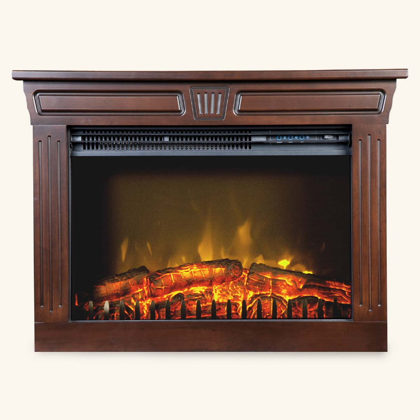 Amish Fireplace – Genuine Real Wood Amish-Built Mantle – Electric Fireplace Heater – Hi-Def Fireless Flame