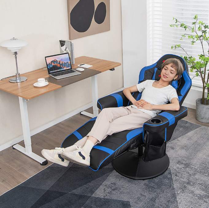 Massage Gaming Recliner Height Adjustable Racing Swivel Chair