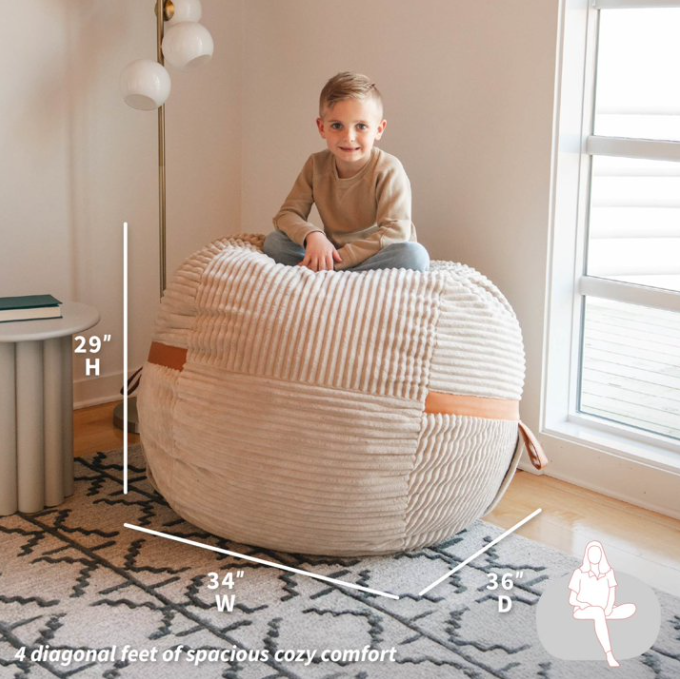 Fuf 4Ft Foam Bean Bag Chair with Removable Cover