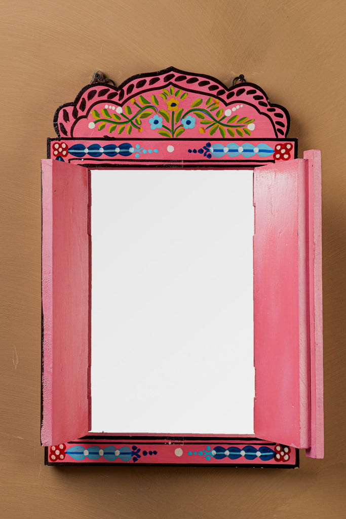 Pink Hand Painted Window Mirror