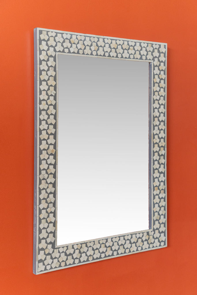 Grey Bone Inlay Wall Mirror