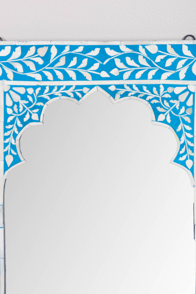 Blue Mandir Bone Inlay Mirror