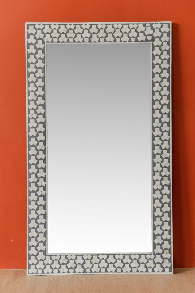 Grey Bone Inlay Large Mirror