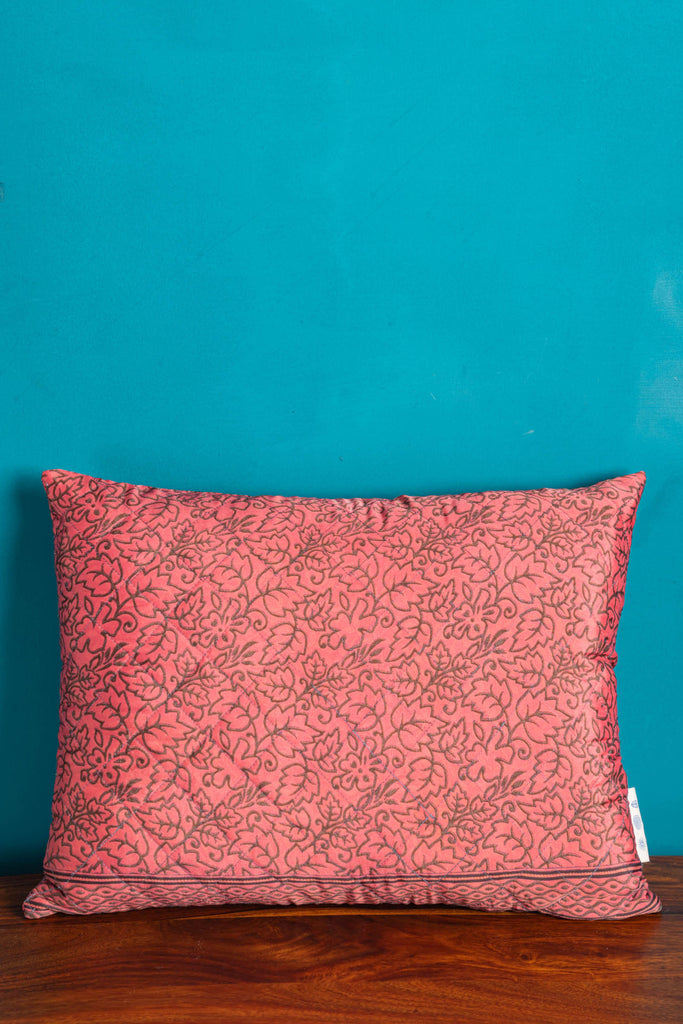 Pink Recycled Saree Cushion Cover