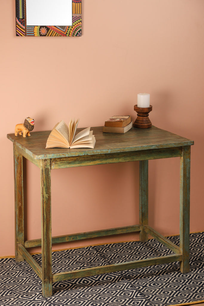Yellow-Green Vintage Wooden Study table