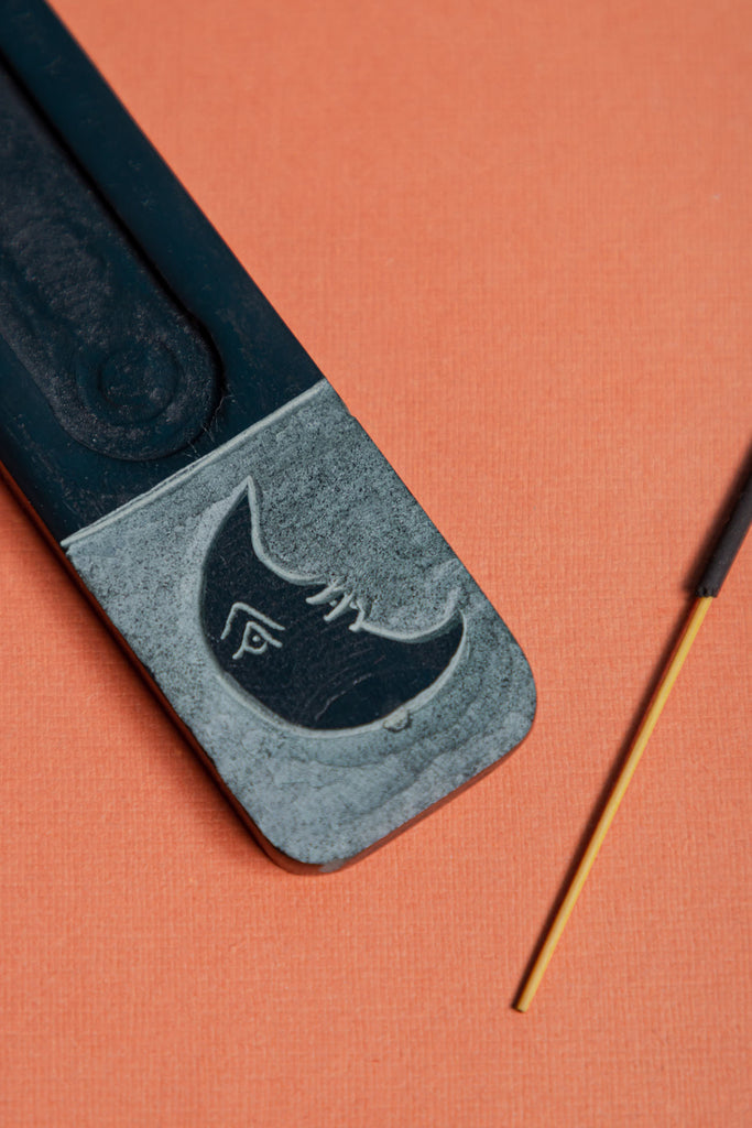 Hand Engraved Half Moon Soapstone Ash Catcher | Birch&Yarn