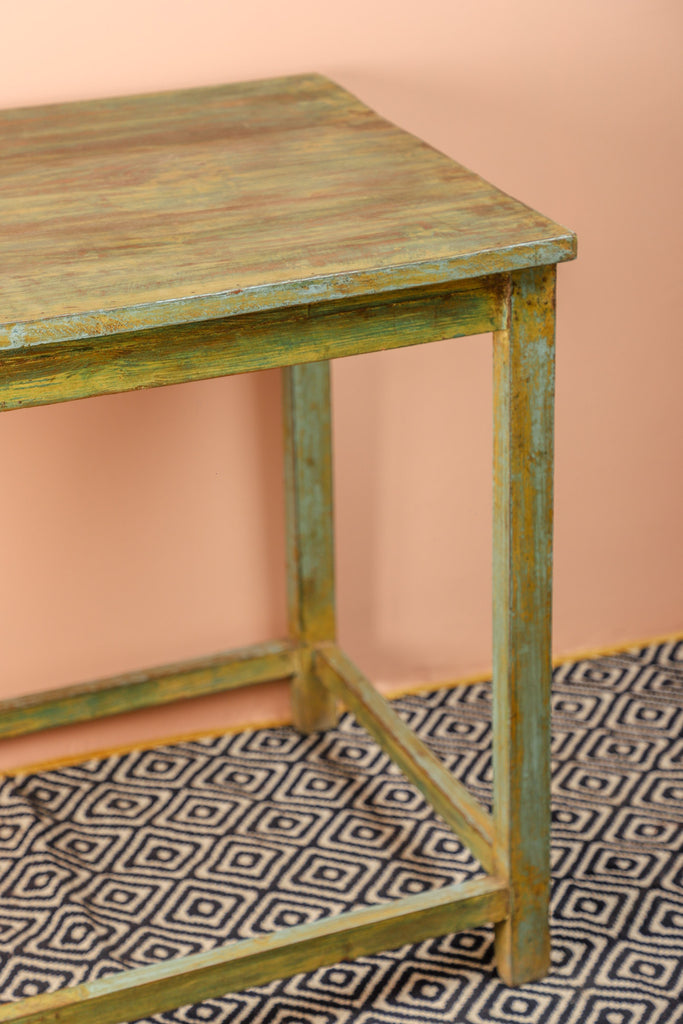 Yellow-Green Vintage Wooden Study table