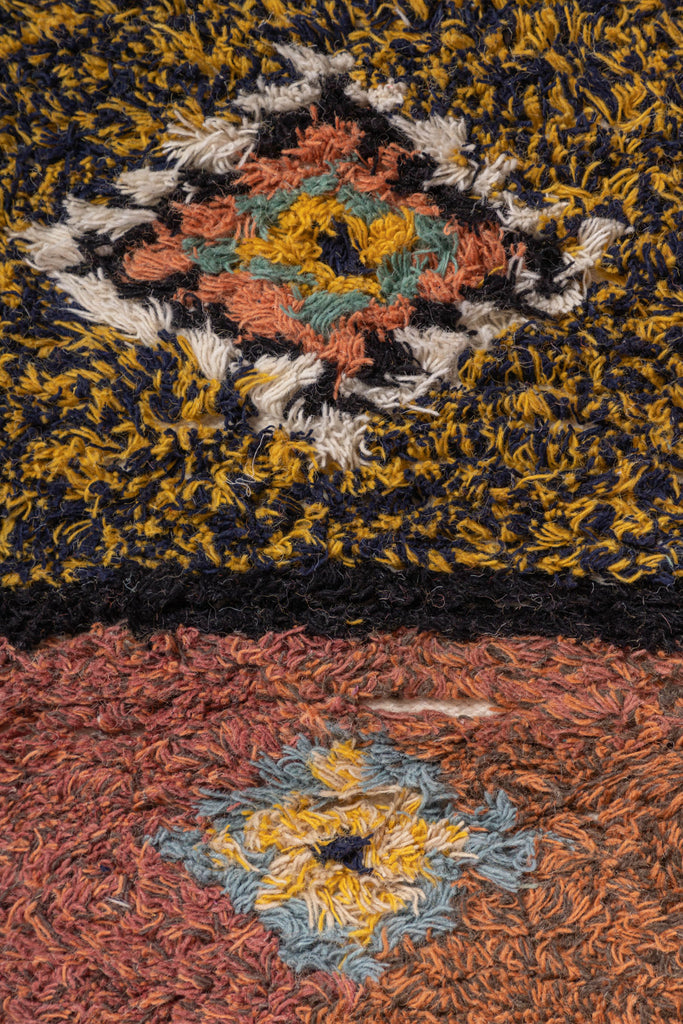 Colourful Woven Wool & Cotton Shaggy Rug