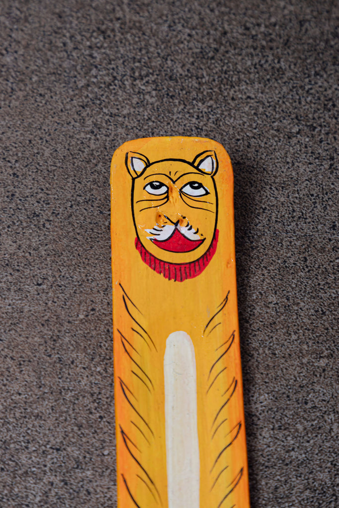 Wooden Incense Holder With Hand Painted Tiger | Birch&Yarn