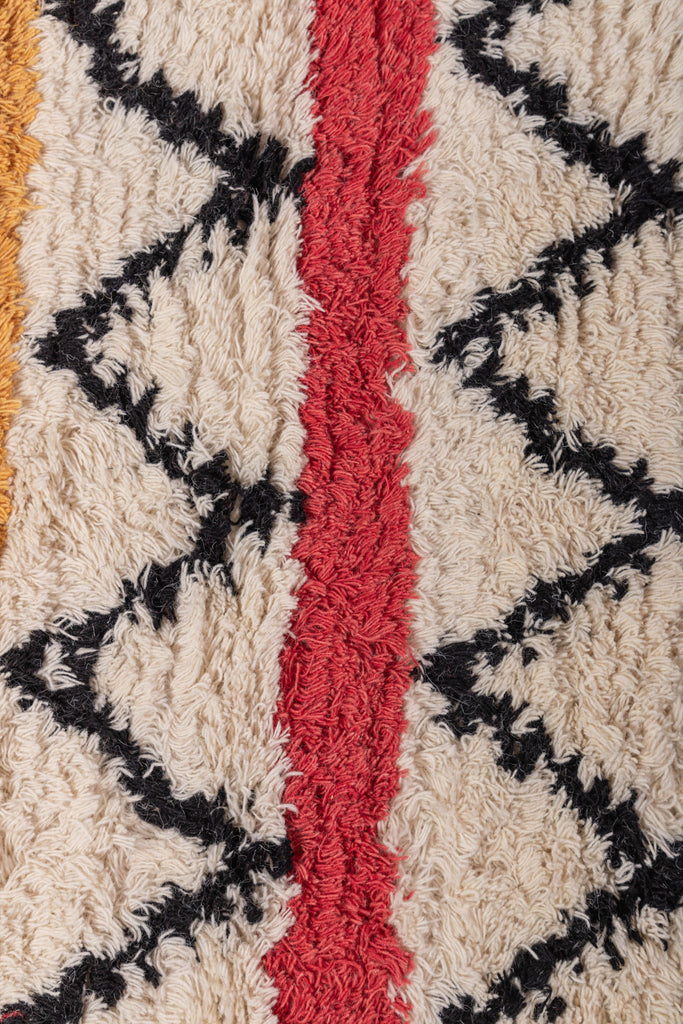 Zig-Zag with Multi Color Stripe Wool & Cotton Rug