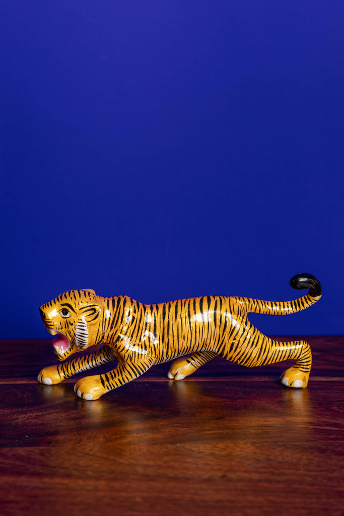 Golden Handpainted Metal Tiger