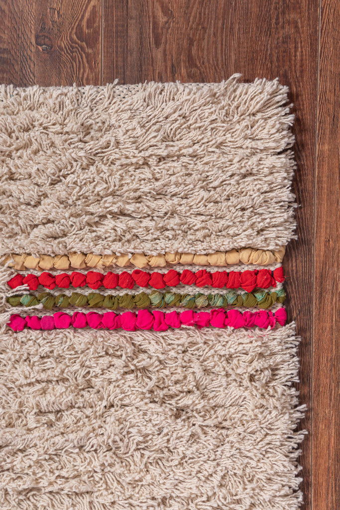 Shaggy Rag rug with Recycled Cotton