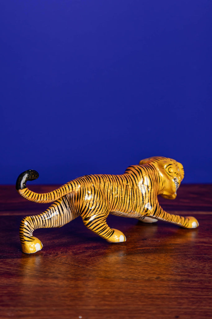 Golden Handpainted Metal Tiger