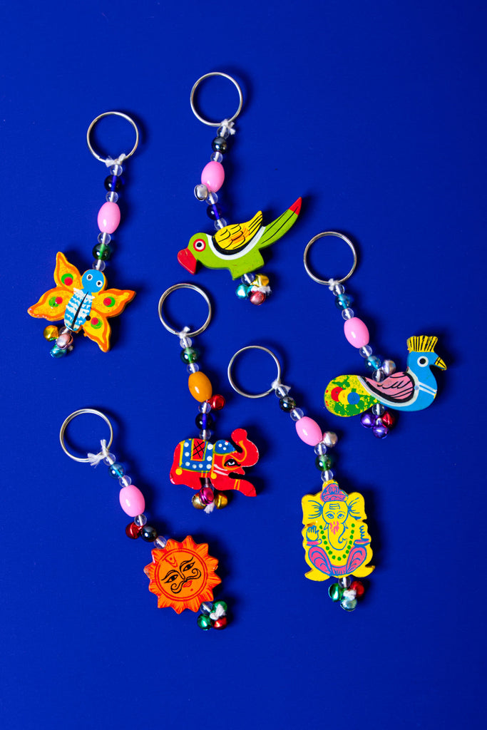 Colourful Animal Key Rings - Set of Six