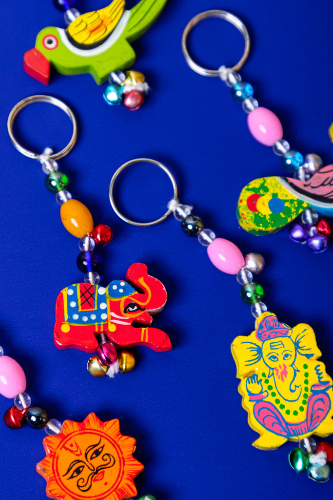 Colourful Animal Key Rings - Set of Six