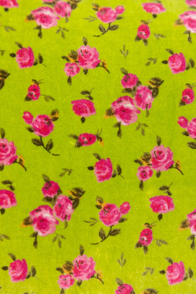 Lime Cotton Velvet Printed Cushion Cover
