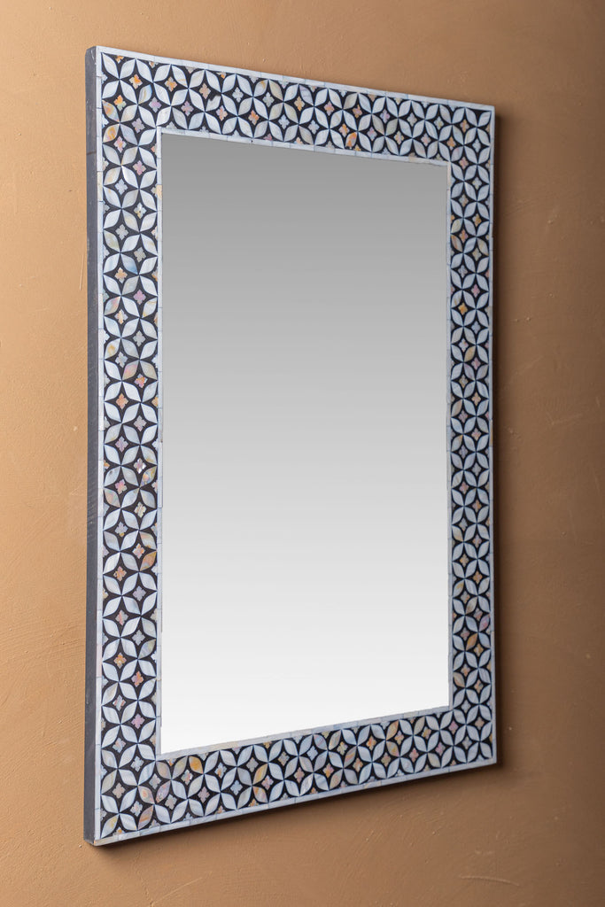 Black  Mother Of Pearl Wall Mirror