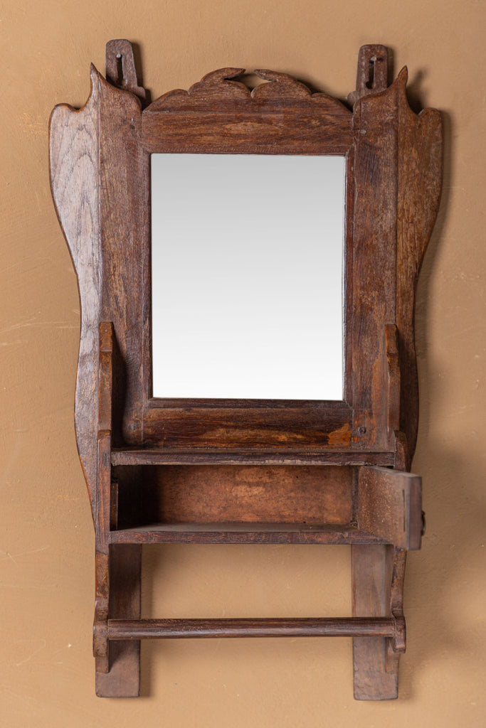 Wooden Antique Cabinet Makeup Mirror