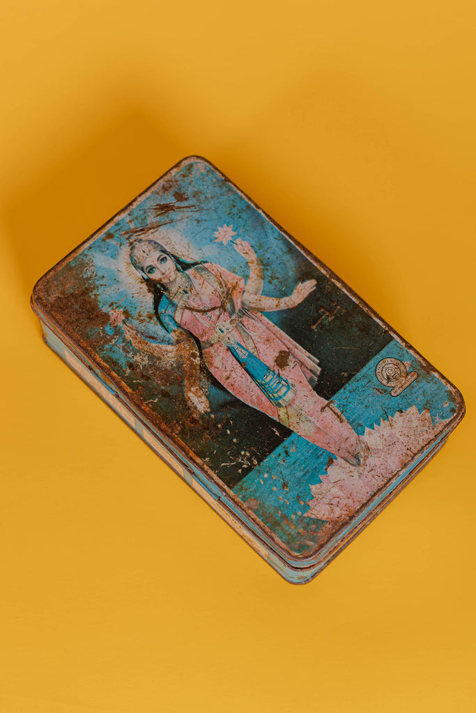 Goddess Lakshmi Printed Vintage Iron Box
