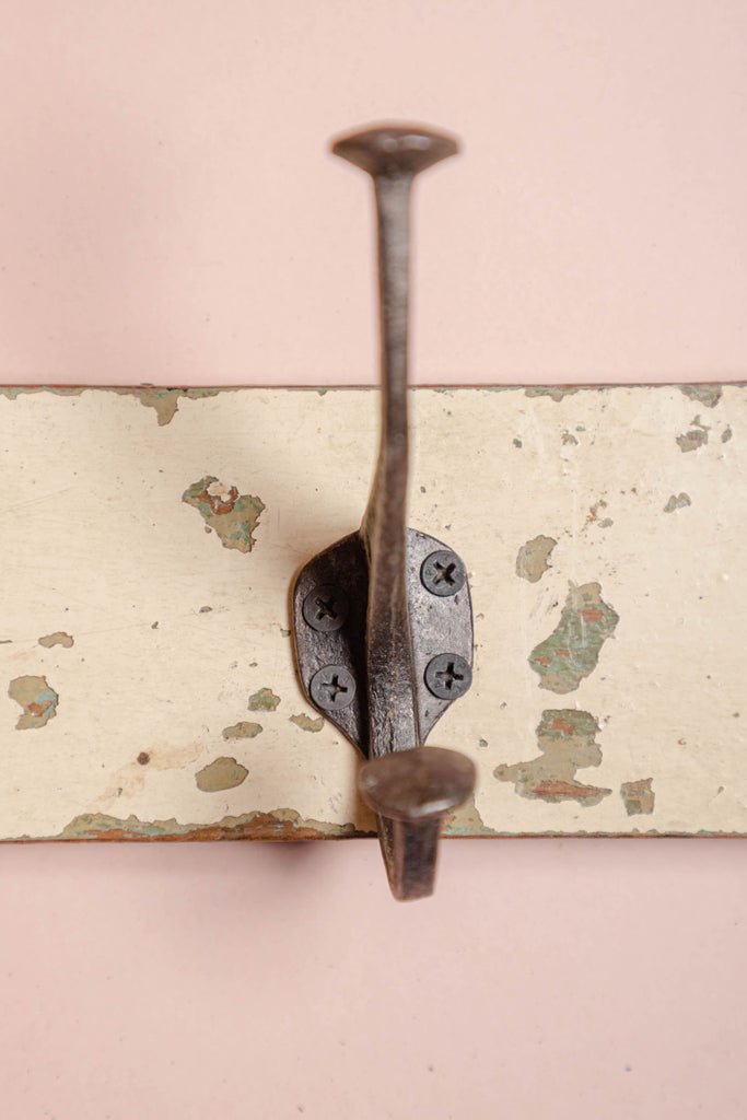 2 Iron Hooks Vintage Plank | Birch&Yarn