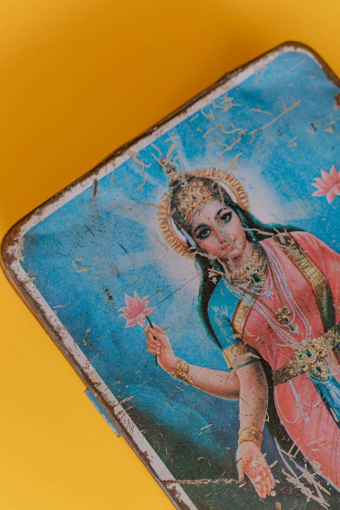 Goddess Lakshmi Printed Vintage Iron Box