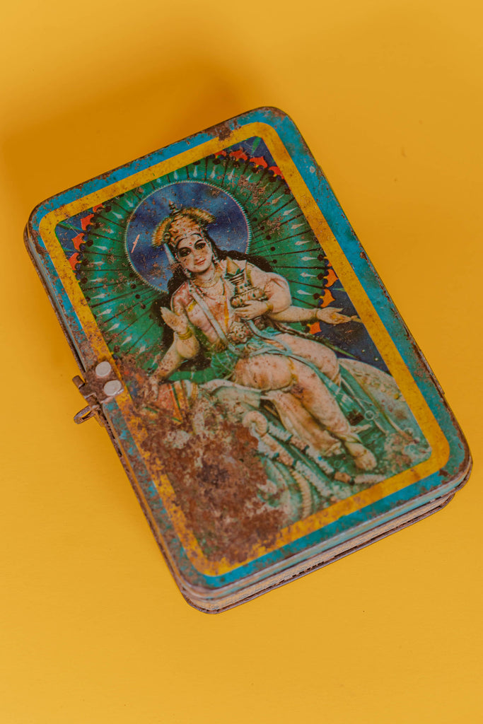 Goddess Saraswati Printed Vintage Iron Box