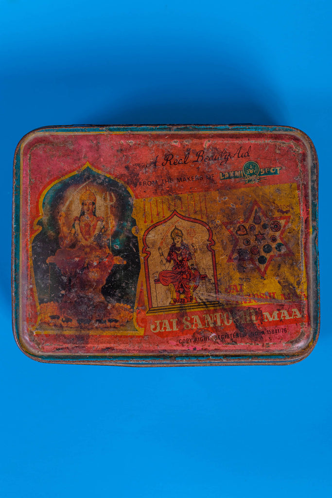 Goddess Santoshi Printed Vintage Iron Box