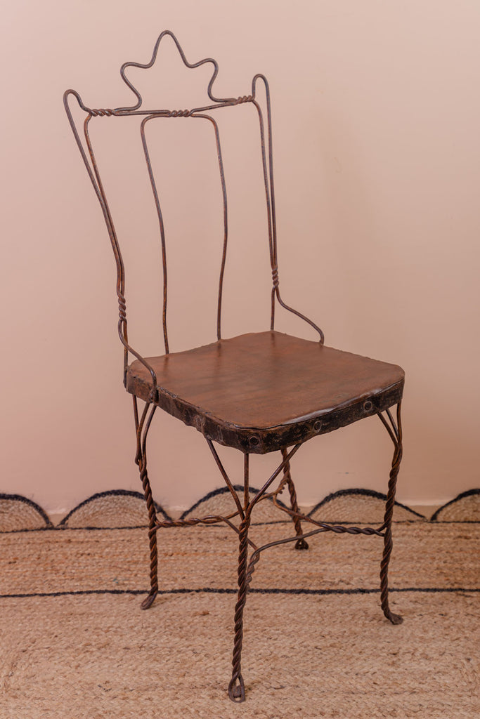 Chocolate Brown Antique Iron Chair