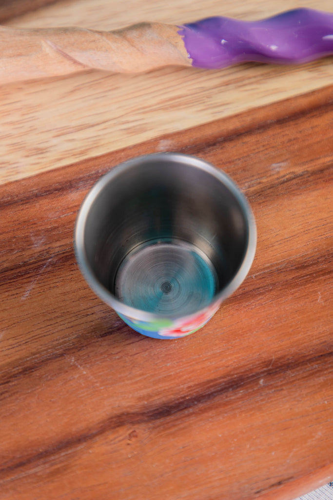 Smoke Blue Hand Painted Stainless Steel Egg Cup