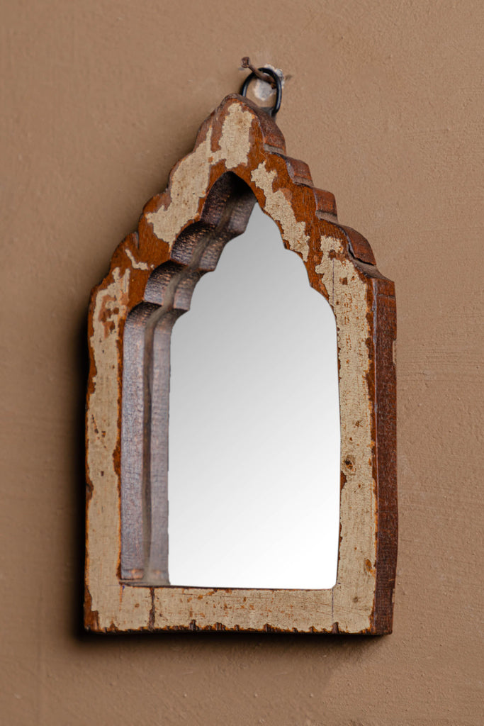 Vintage Arched Wooden Mirror - 103