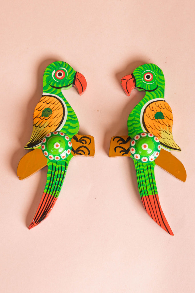 Parrot Hand Painted Wooden Hooks
