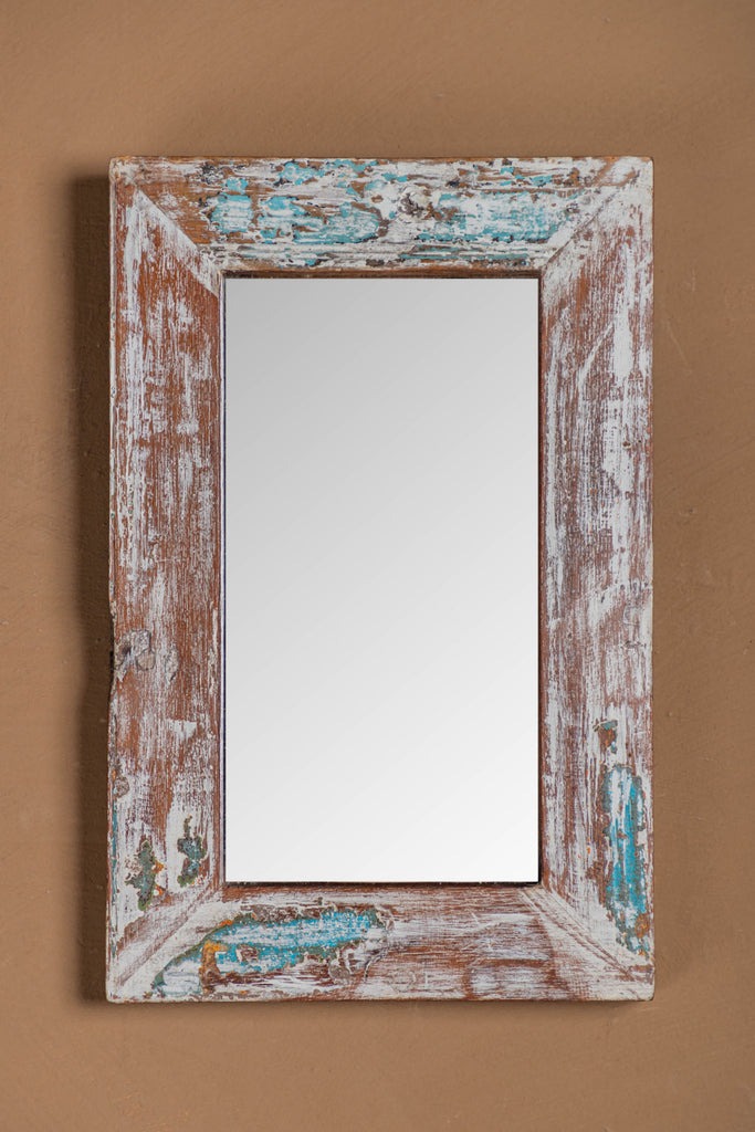 Antique White Rectangular Mirror