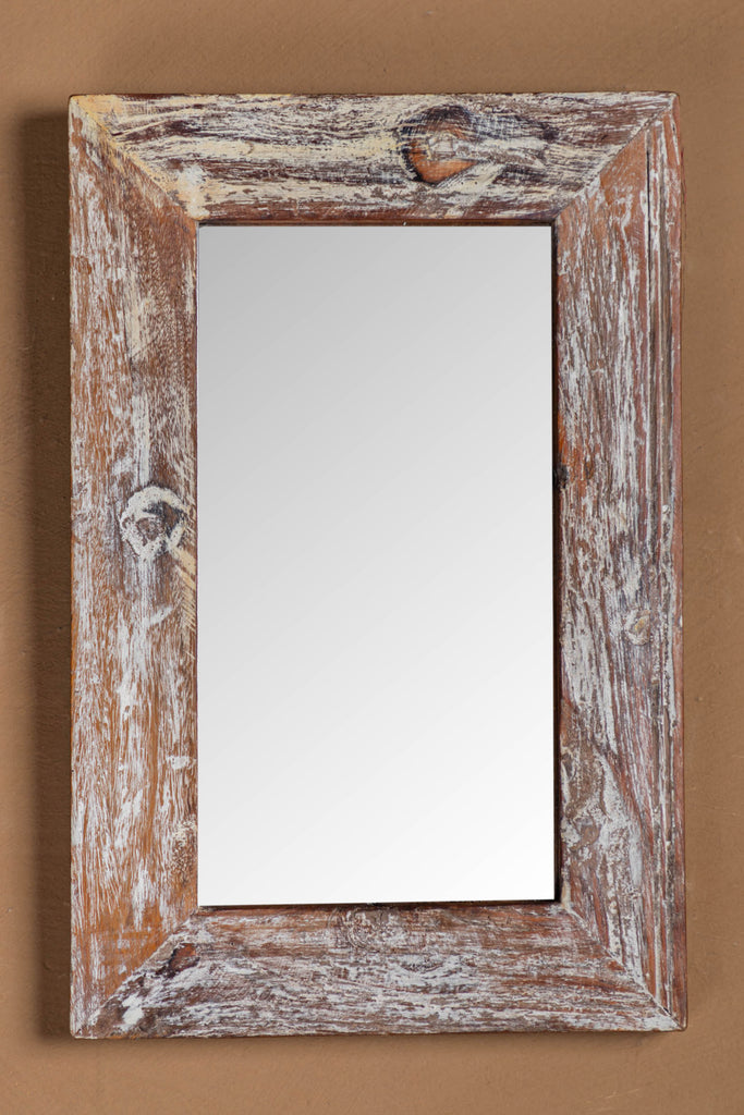 Rectangular Antique White Mirror