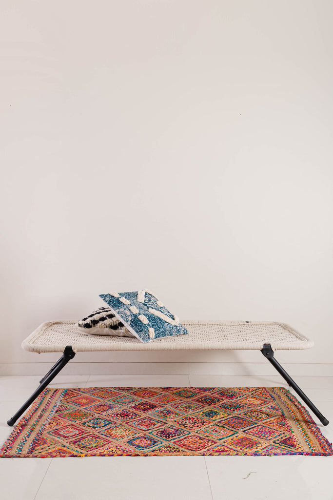 Recycled Cotton Hand Strapped Natural Day Bed | Birch&Yarn