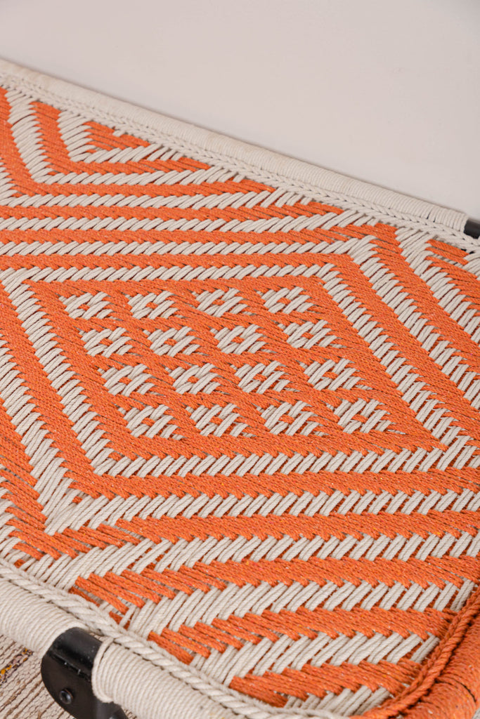 Recycled Cotton Hand Strapped Orange Day Bed | Birch&Yarn
