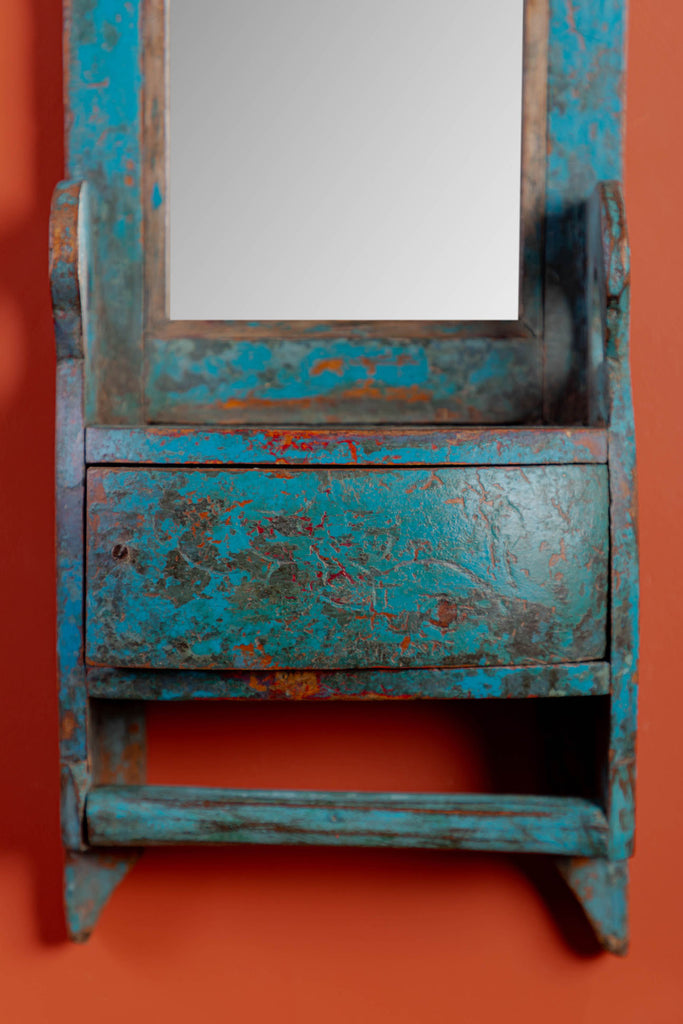 Blue Antique Makeup Mirror
