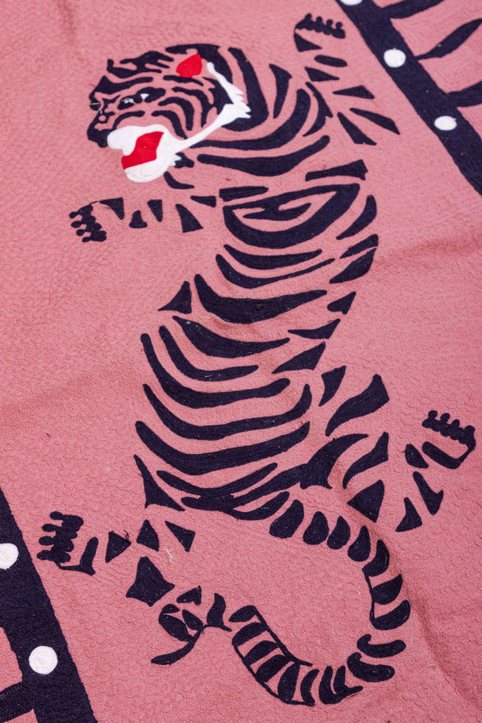 Soft Pink Tiger Handmade Rug (L)