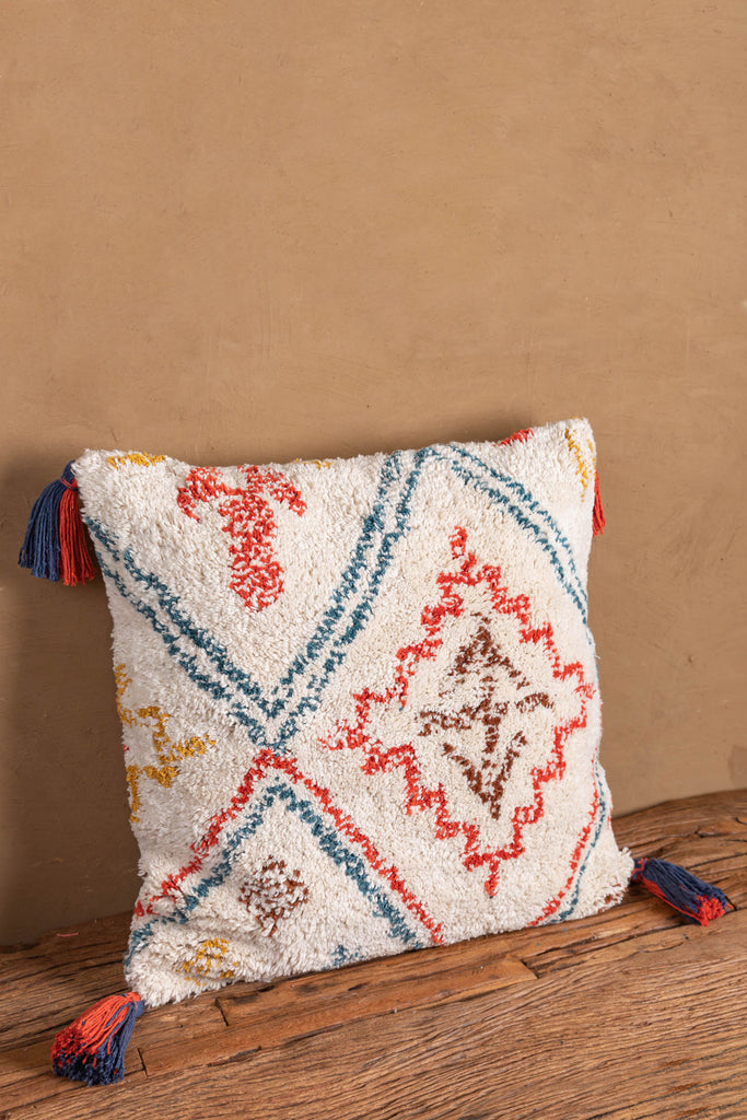 Warli Recycled Hand Tufted Cotton Cushion Cover 06