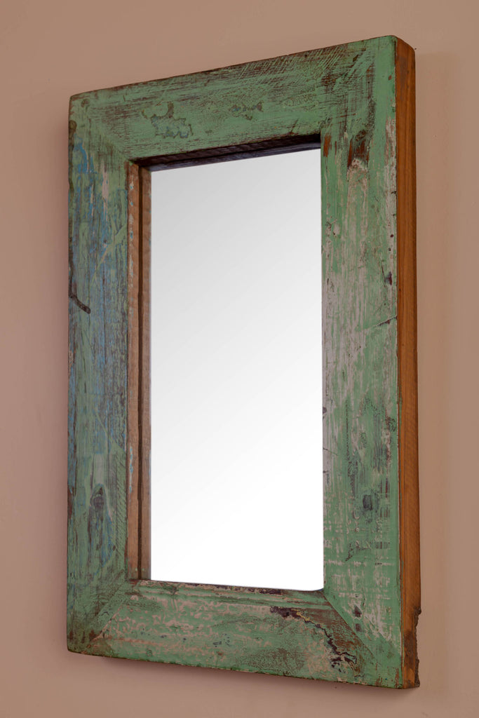 Rectangular Vintage Green Mirror