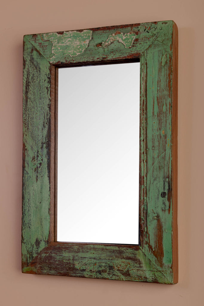 Antique Green Rectangular Mirror