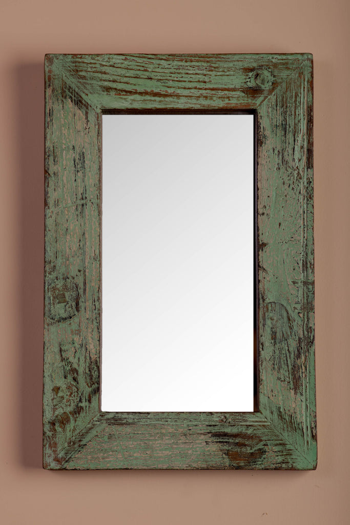 Green Vintage Rectangular Mirror