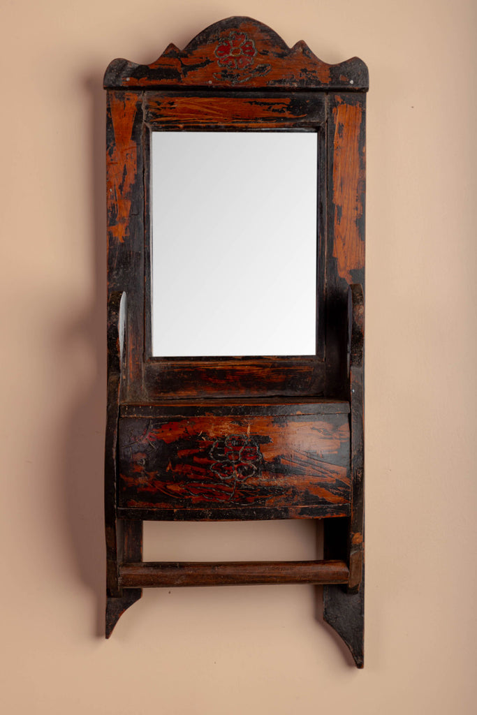 Wooden Makeup Vintage Mirror