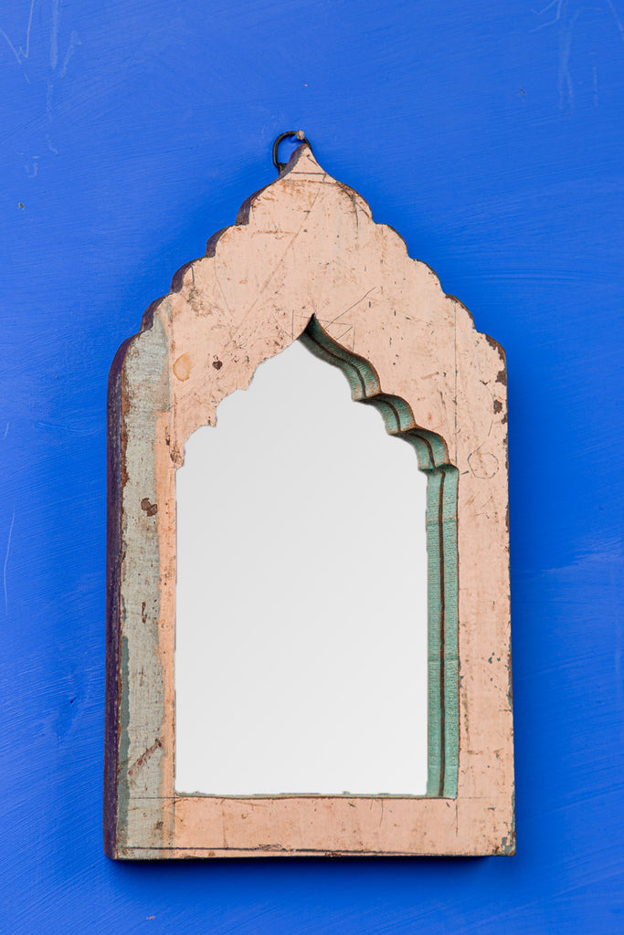 Vintage Arched Wooden Mirror -145