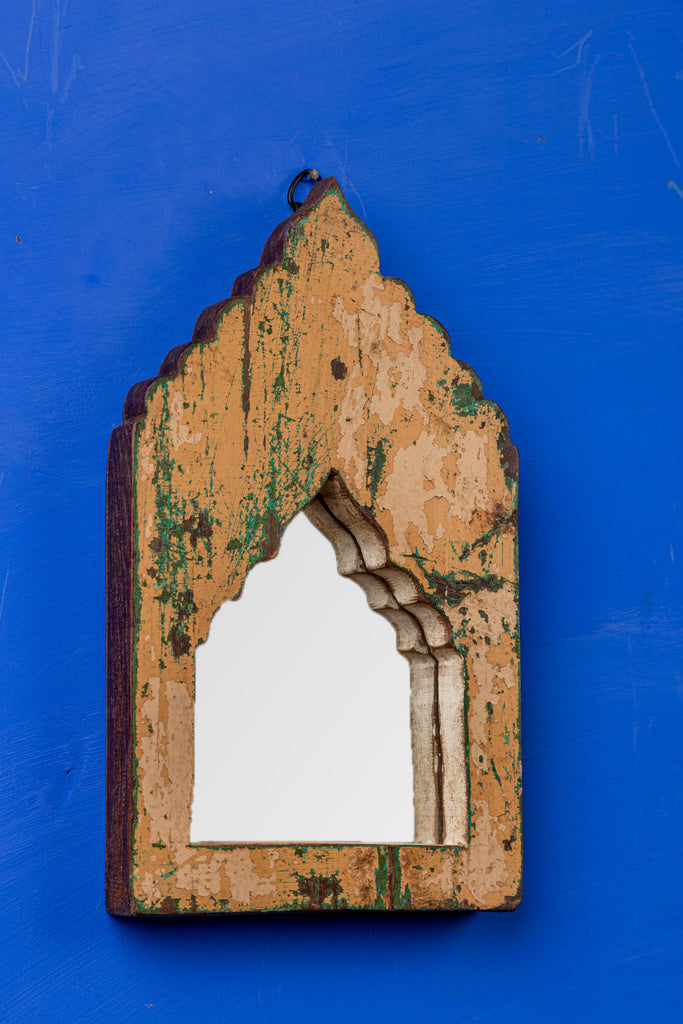 Vintage Arched Wooden Mirror -154