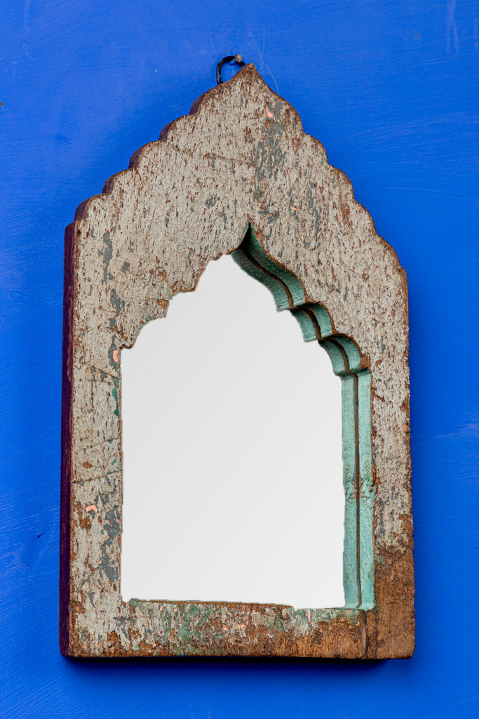Vintage Arched Wooden Mirror -158