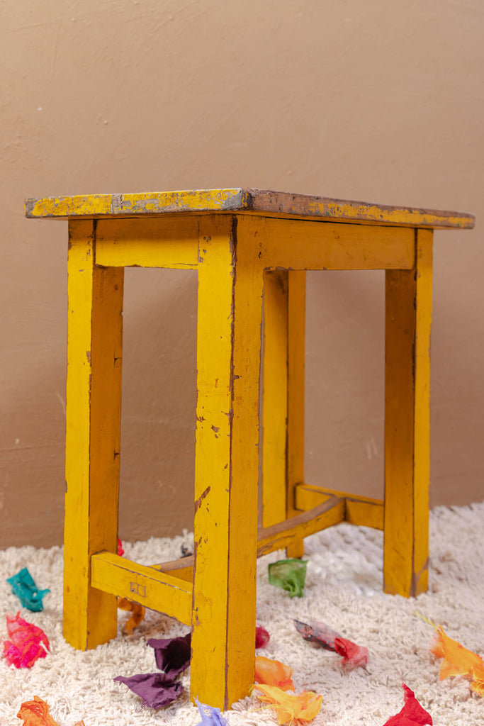 Yellow Rusted Vintage Side Table