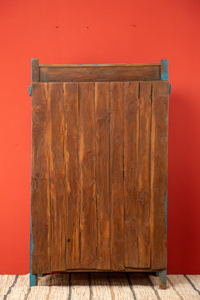 Vintage  Blue Wooden Display Storage
