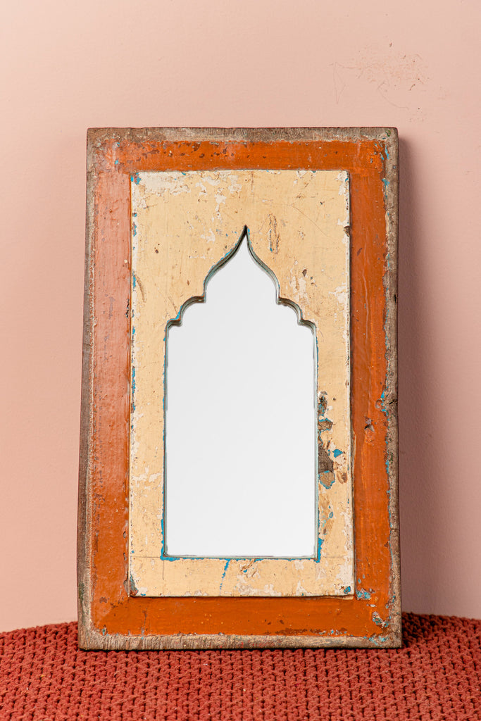 Vintage Arched Wooden Mirror -196